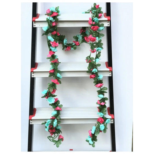 Clasymist Artificial Rose Vine Flowers Plants Artificial Flower Creeper Hanging Rose For Home Decoration (Color: Multi, Material: Silk Polyester)