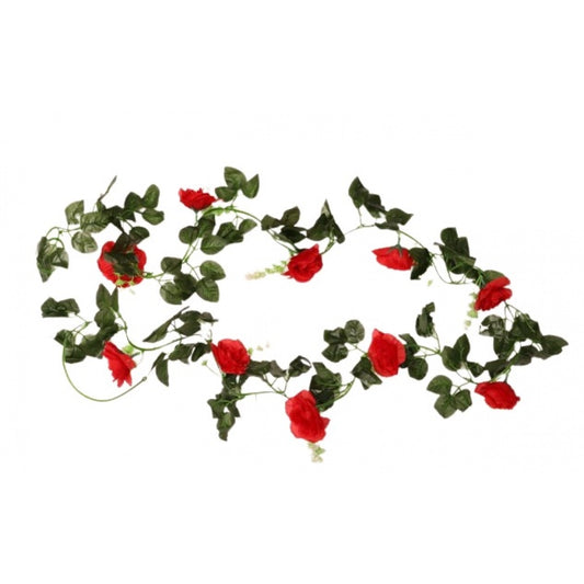 Clasymist Artificial Red White Filler Rose Vines Flowers Plants Artificial Flower Creeper Hanging Rose For Home Decoration (Color: Red, Material: Silk Polyester)