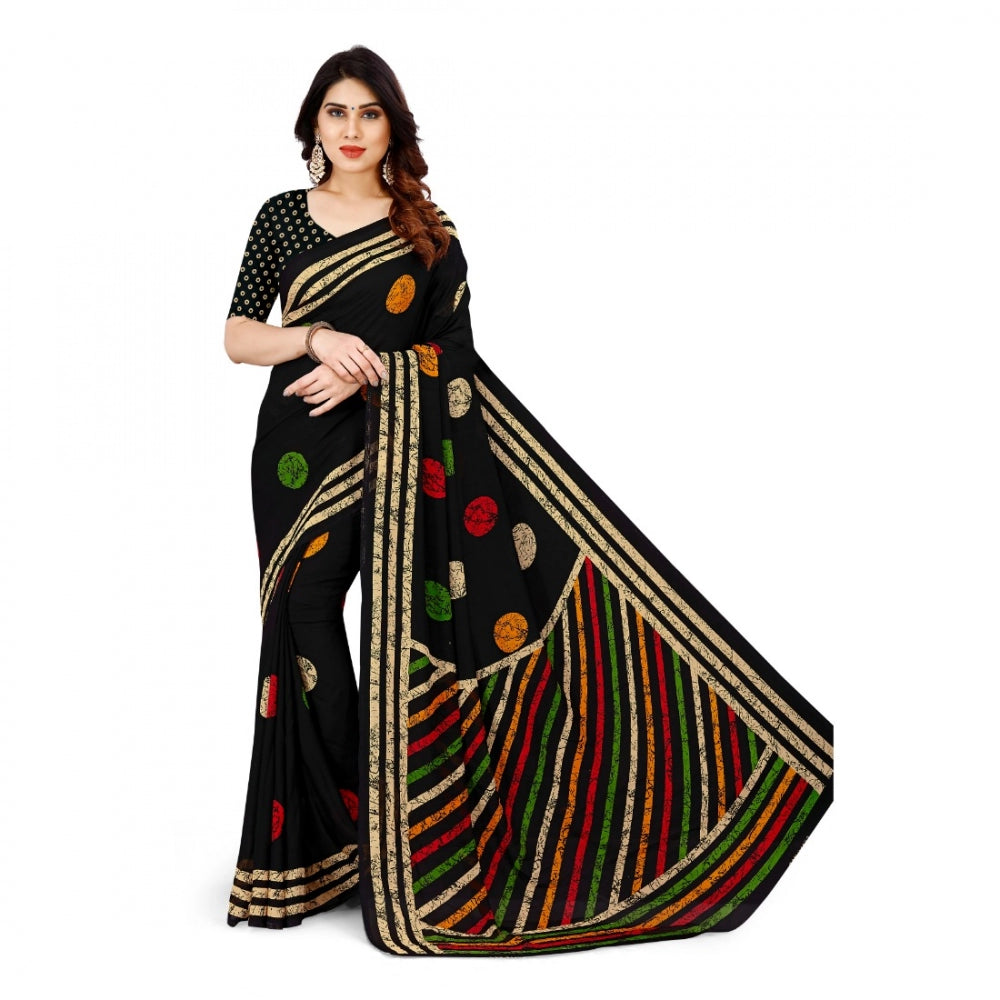 Clasymist Women's Faux Georgette Saree With Blouse (Multicolor, 5-6Mtrs)