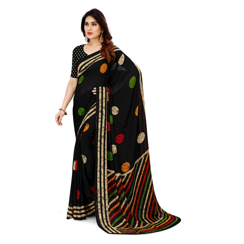 Clasymist Women's Faux Georgette Saree With Blouse (Multicolor, 5-6Mtrs)