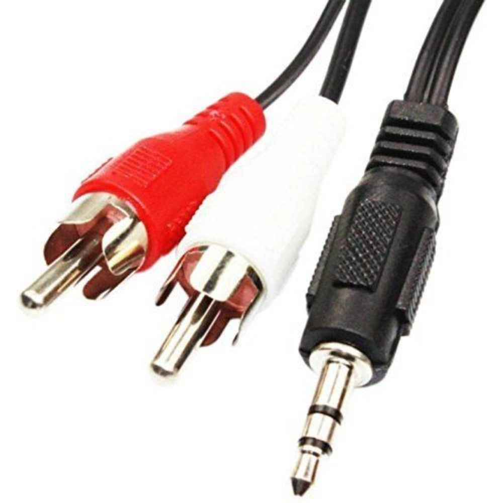 Clasymist 3.5mm Stereo Audio Male to 2RCA Male EP to 2RCA 3 Yards Connects Mobile and Home Theatre (Black)