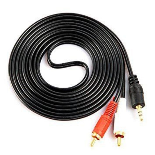 Clasymist 3.5mm Stereo Audio Male to 2RCA Male EP to 2RCA 1.5 Yards Connects Mobile and Home Theatre (Black)