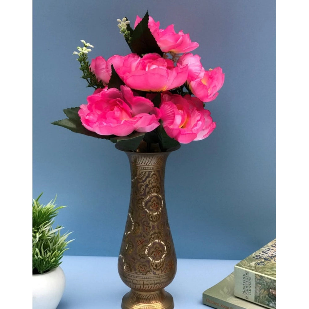 Clasymist Artificial Flowers Bunch Bouquet Of 7 Poppy Flowers For Home Decoration (Light Pink, Material:Silk, Polyester)