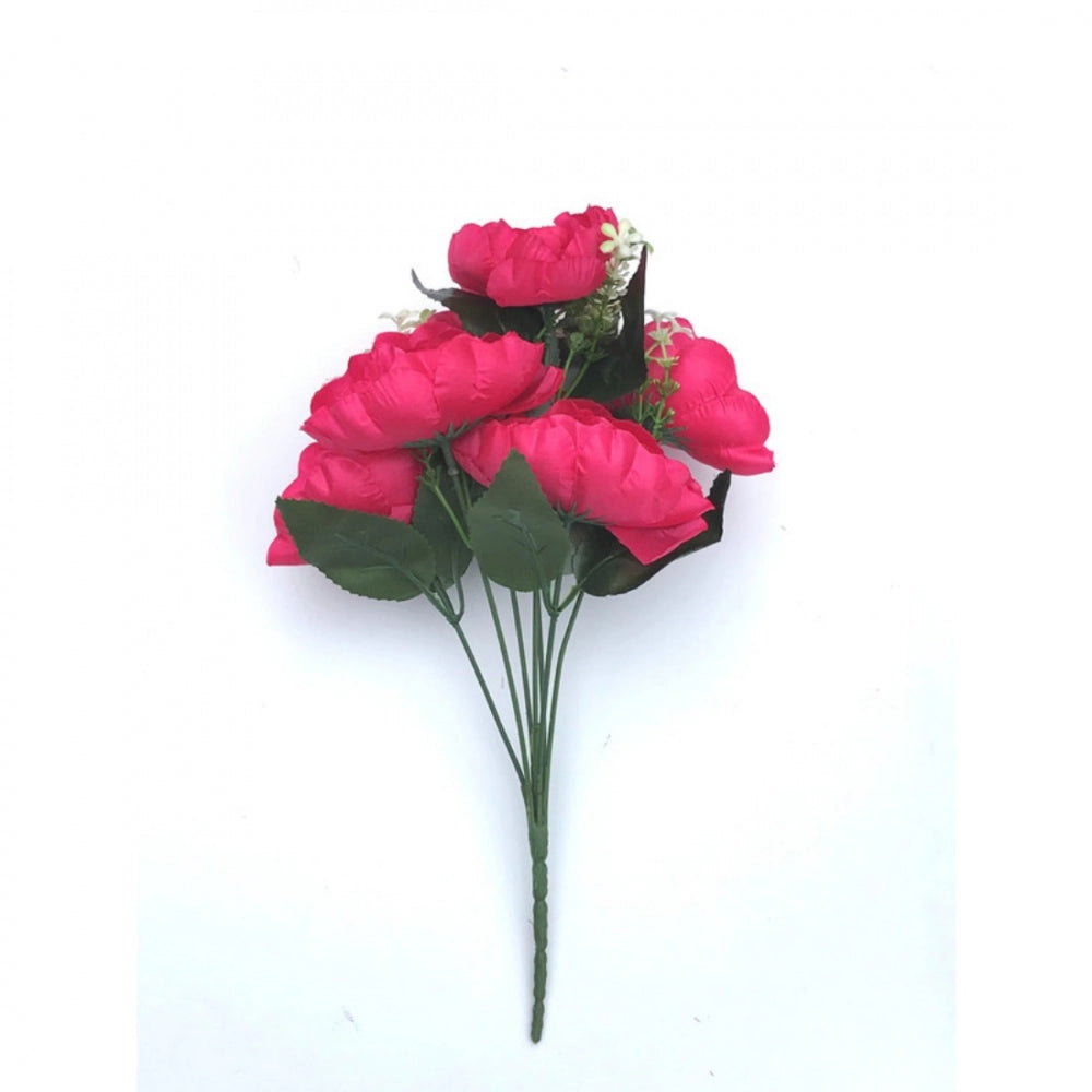 Clasymist Artificial Flowers Bunch Bouquet Of 7 Poppy Flowers For Home Decoration (Darkpink, Material:Silk, Polyester)