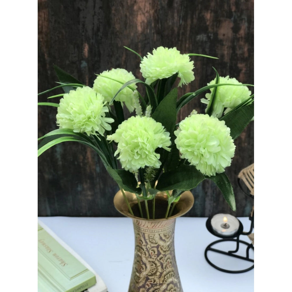 Clasymist Artificial Flowers Bunch Bouquet Of 6 Chrysanthemum Flowers For Home Decoration (Green, Material:Silk, Polyester)