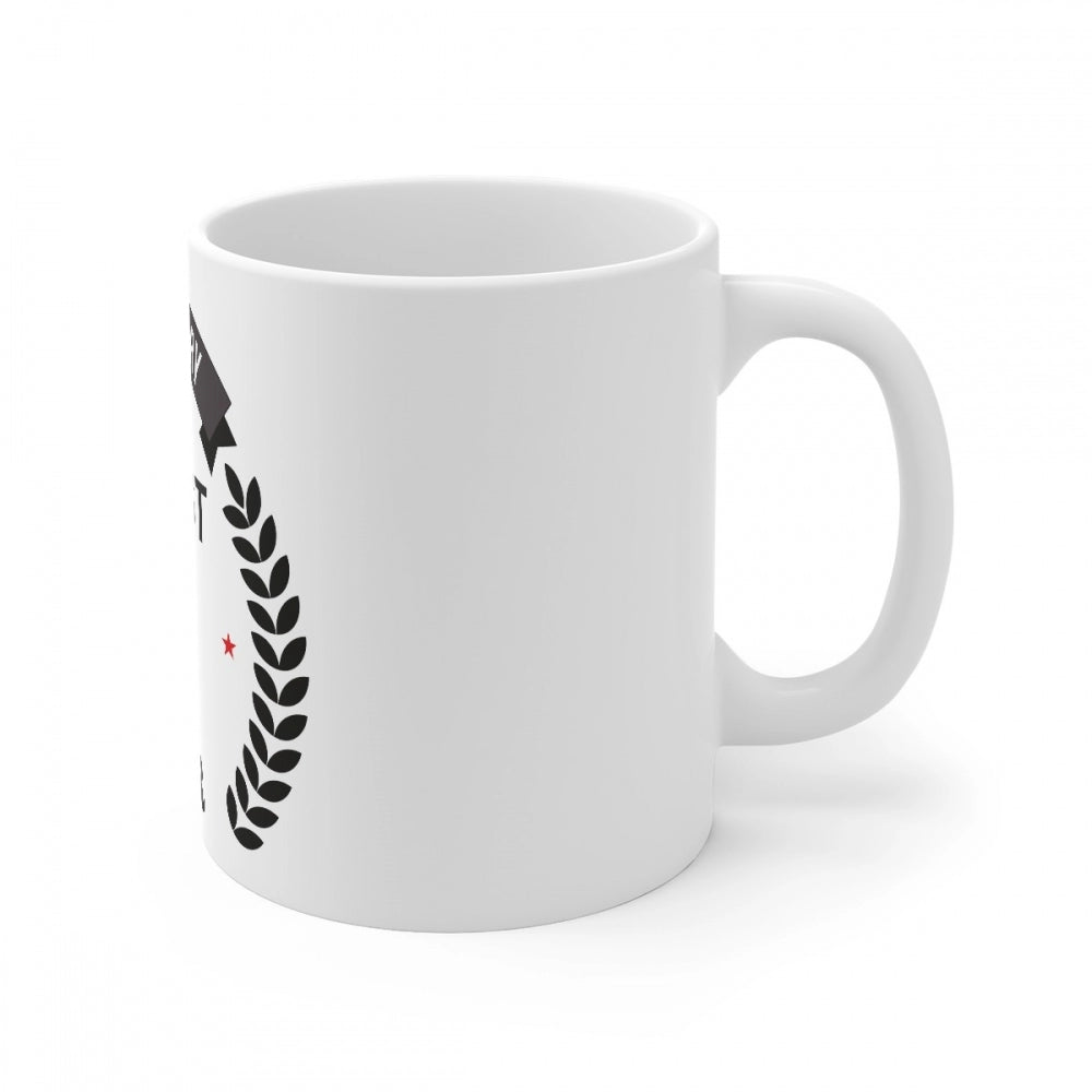 Clasymist Ceramic 3rd Anniversary Printed Coffee Mug (Color: White, Capacity:330ml)