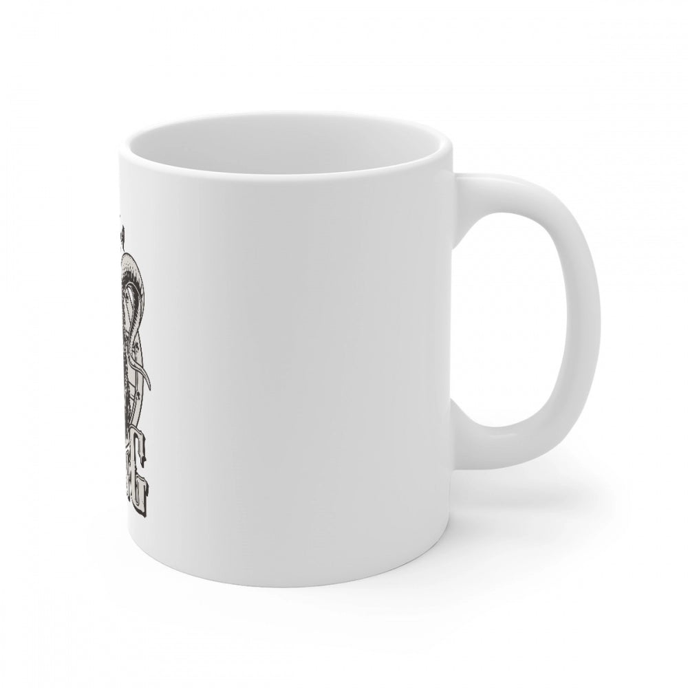 Clasymist Ceramic Gorila Desing Printed Coffee Mug (Color: White, Capacity:330ml)