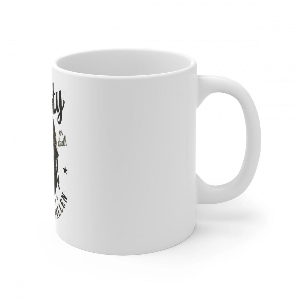 Clasymist Ceramic Gorila Desing Printed Coffee Mug (Color: White, Capacity:330ml)