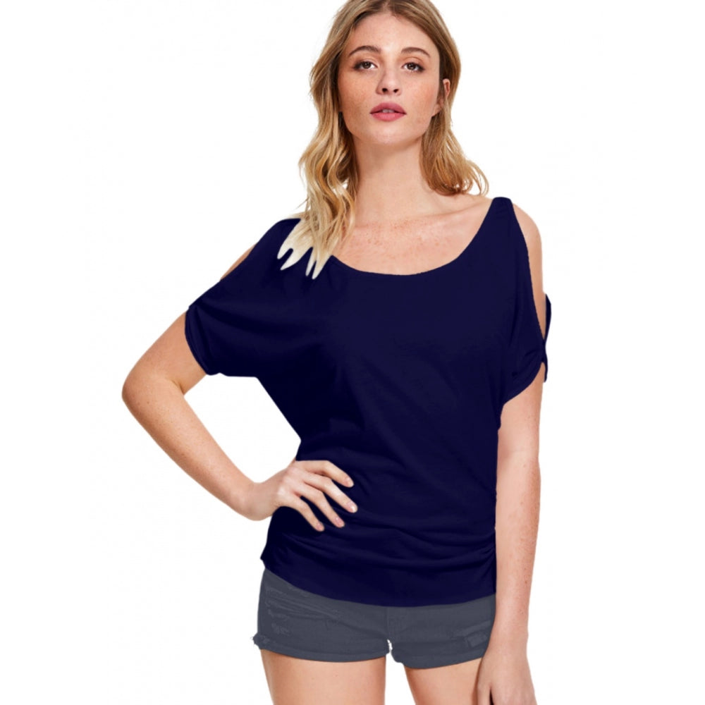 Clasymist Women's Western Wear Hosiery T Shirts (Navy Blue)