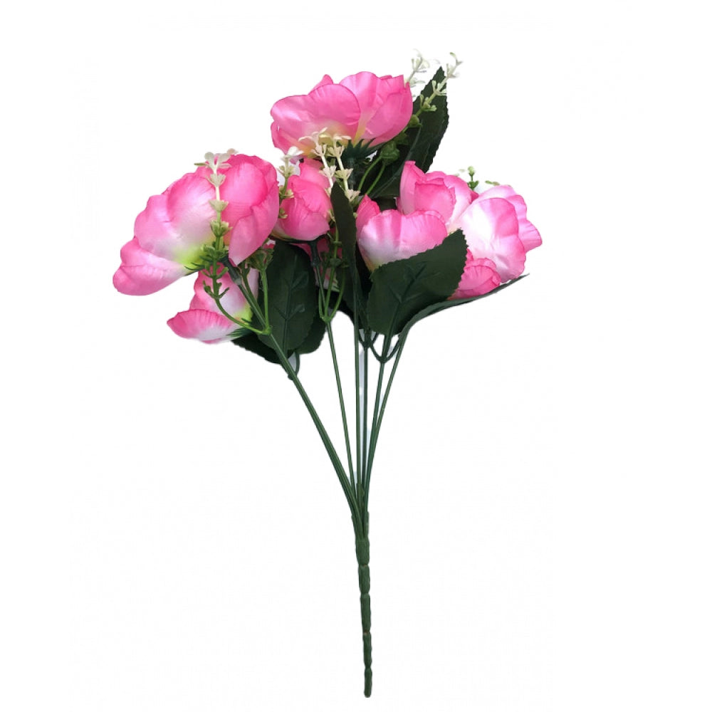 Clasymist Artificial Flowers Bunch Bouquet Of 7 Poppy Flowers For Home Decoration (Light Pink, Material:Silk, Polyester)