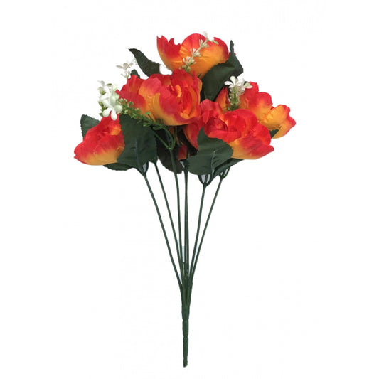 Clasymist Artificial Flowers Bunch Bouquet Of 7 Poppy Flowers For Home Decoration (Orange, Material:Silk, Polyester)