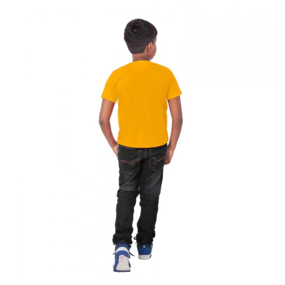 Clasymist Boys Cotton Will Be Cool Half Sleeve TShirt (Mustard)