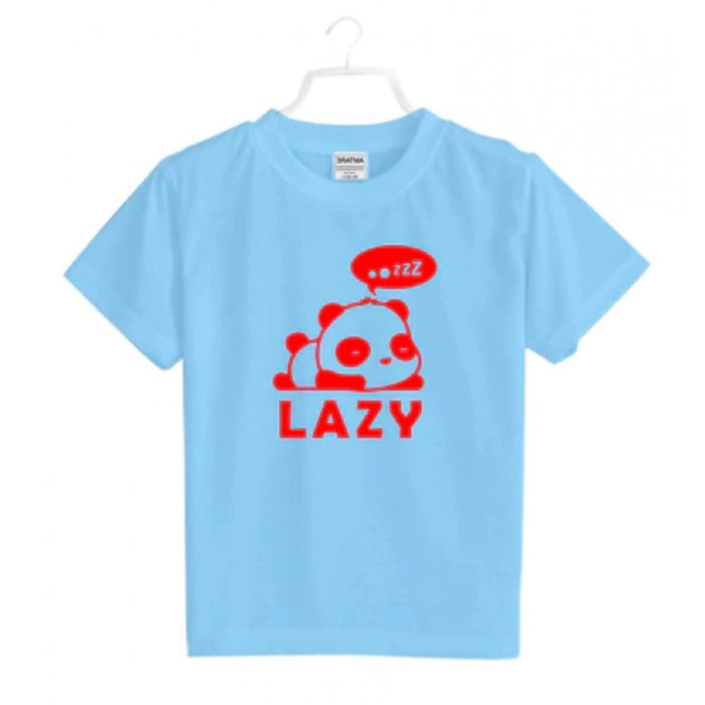 Clasymist Boys Cotton Lazy Half Sleeve TShirt (Sky Blue)