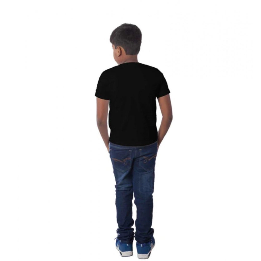 Clasymist Boys Cotton Will Be Cool Half Sleeve TShirt (Black)