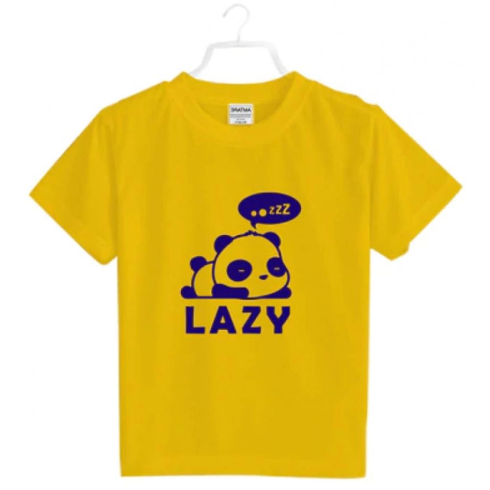 Clasymist Boys Cotton Lazy Half Sleeve TShirt (Mustard)