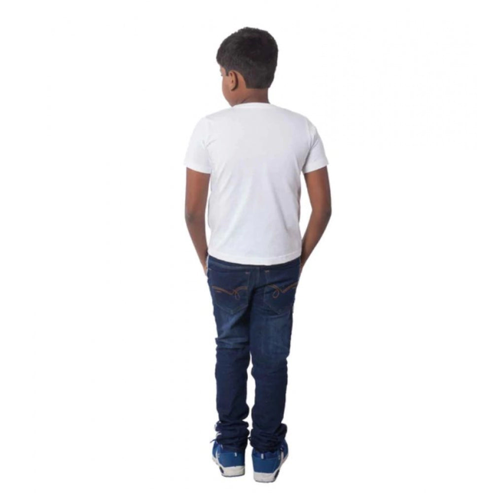 Clasymist Boys Cotton Will Be Cool Half Sleeve TShirt (White)