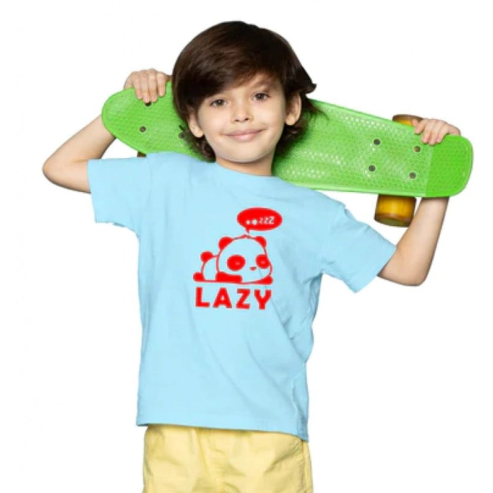 Clasymist Boys Cotton Lazy Half Sleeve TShirt (Sky Blue)