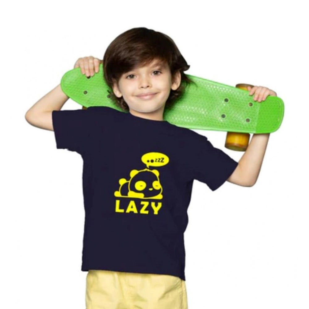 Clasymist Boys Cotton Lazy Half Sleeve TShirt (Black)