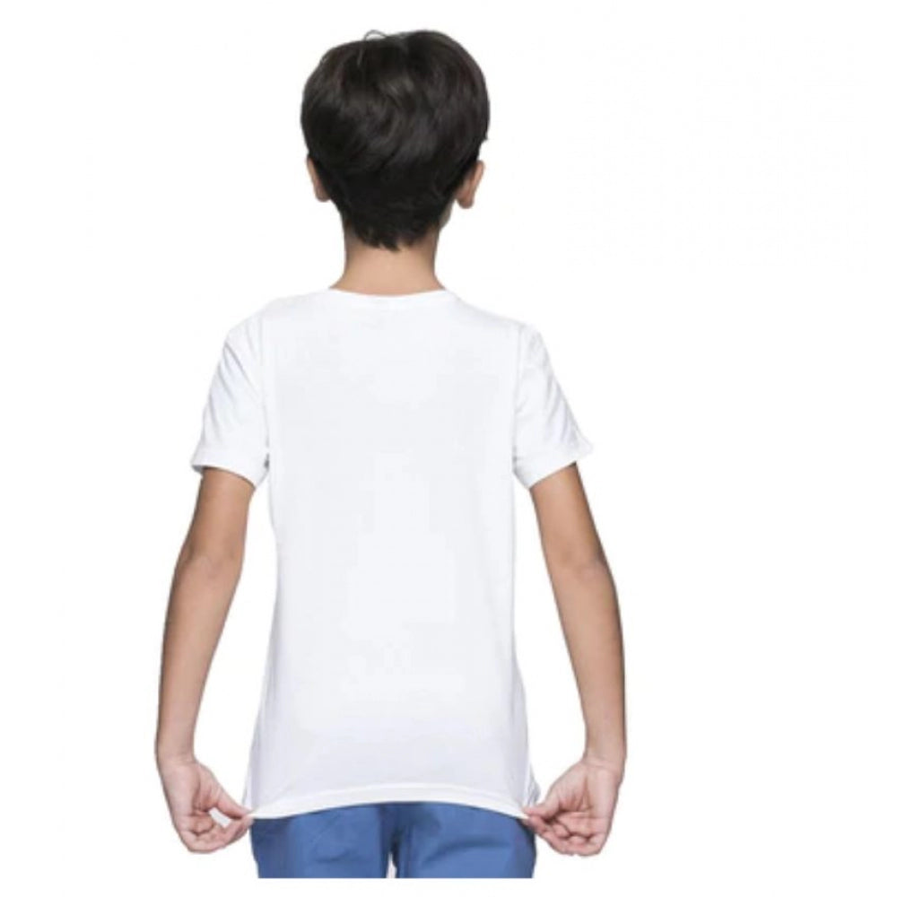 Clasymist Boys Cotton Baby Shark Half Sleeve TShirt (White)