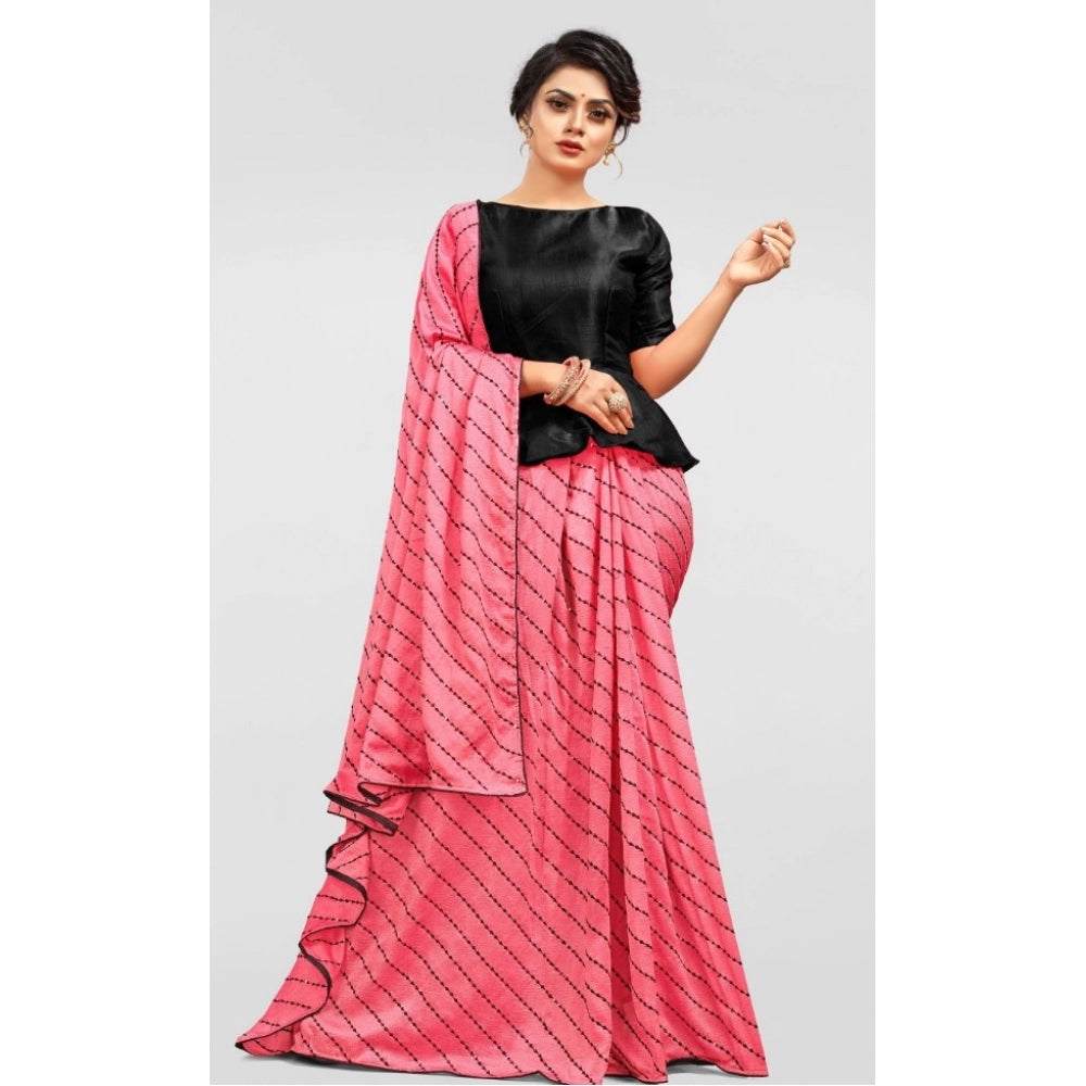 Clasymist Women's Vichitra Saree with Blouse (Gajari, 5-6 Mtrs)