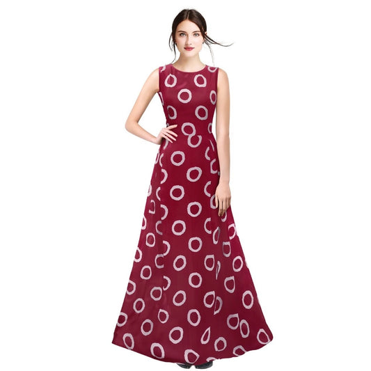 Clasymist Women's Georgette Western Wear Flare Long Gown (Maroon)