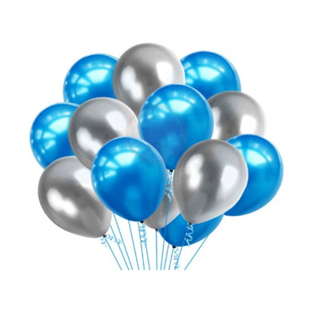 Clasymist 7Th Happy Birthday Decoration Combo With Foil And Star Balloons (Blue, Silver)