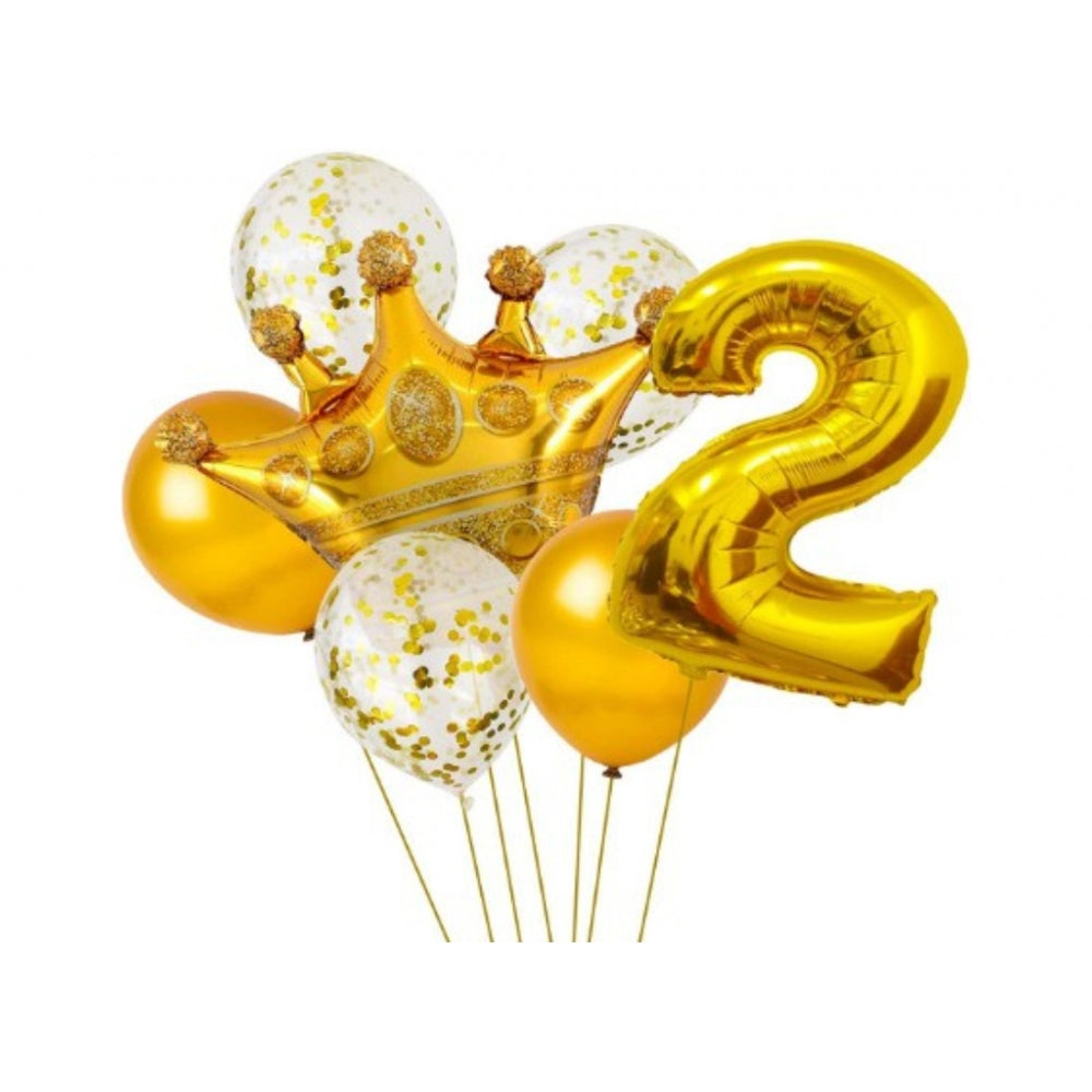 Clasymist 2Nd Birthday Decoration Items For Boys Or Girls (Golden)