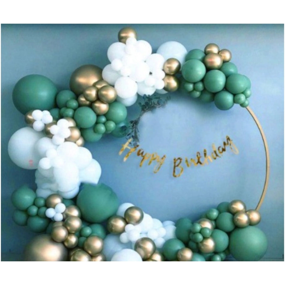 Clasymist Birthday Decoration Combo Of Gold Birthday Banner, Metallic Balloons, Balloonpump (Multicolor)