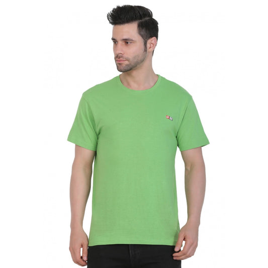 Clasymist Men's Cotton Jersey Round Neck Plain Tshirt (Pale Green)