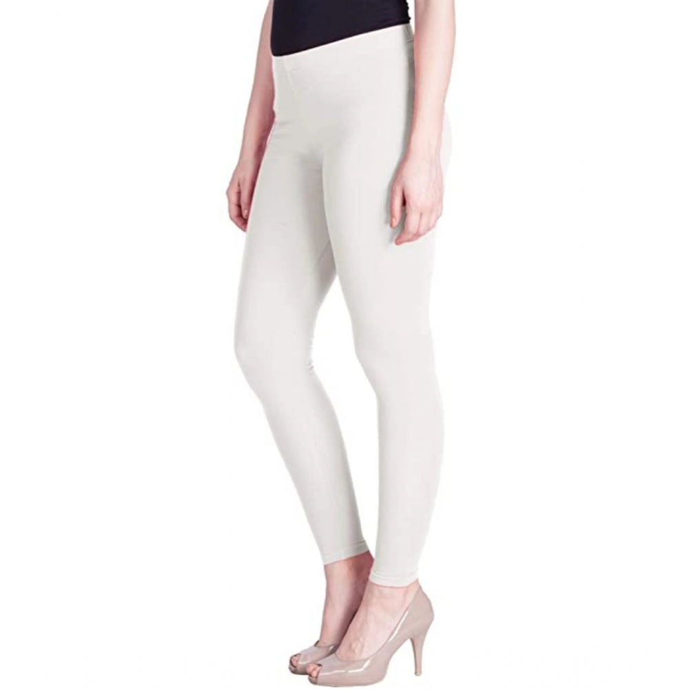 Clasymist Women's Cotton Stretchable Skin Fit Ankle Length Leggings (White)