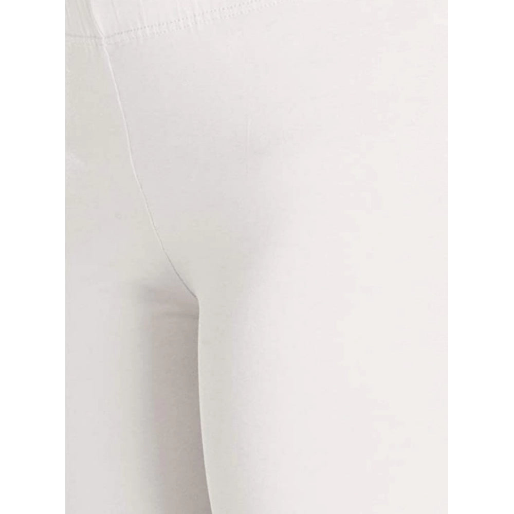 Clasymist Women's Cotton Stretchable Skin Fit Ankle Length Leggings (White)