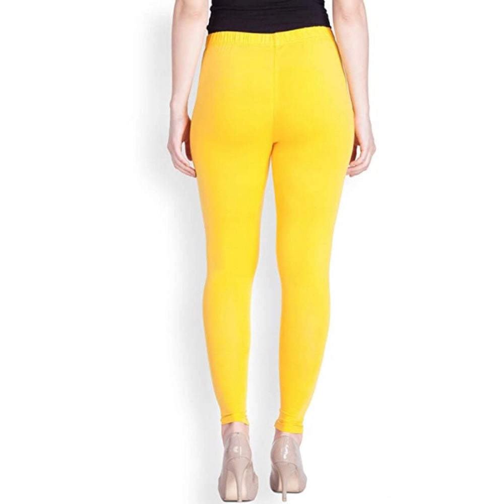 Clasymist Women's Cotton Stretchable Skin Fit Ankle Length Leggings (Yellow)