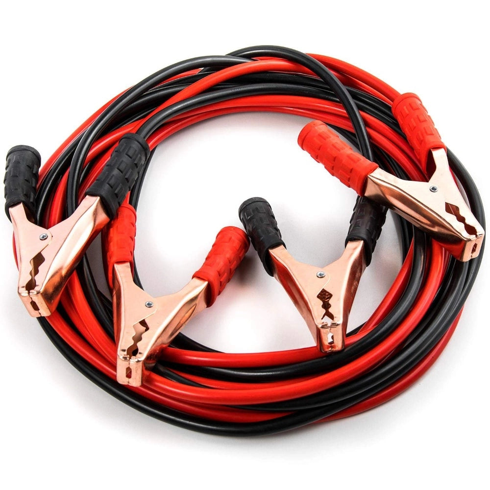 Clasymist 500 Amp Heavy Duty Jumper Booster Cables Anti Tangle Copper Care Universal For Car (Red)