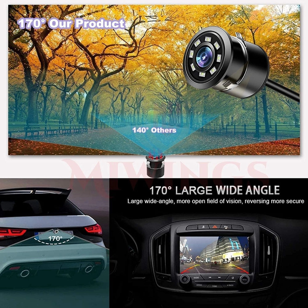 Clasymist Car Rear View Backup Camera 170 Wide Angle Hd Cmos Auto Parking Assistance Reverse (Black)