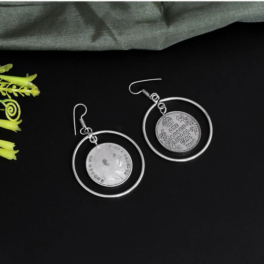 Clasymist Women's Silver Color Oxidised Earrings