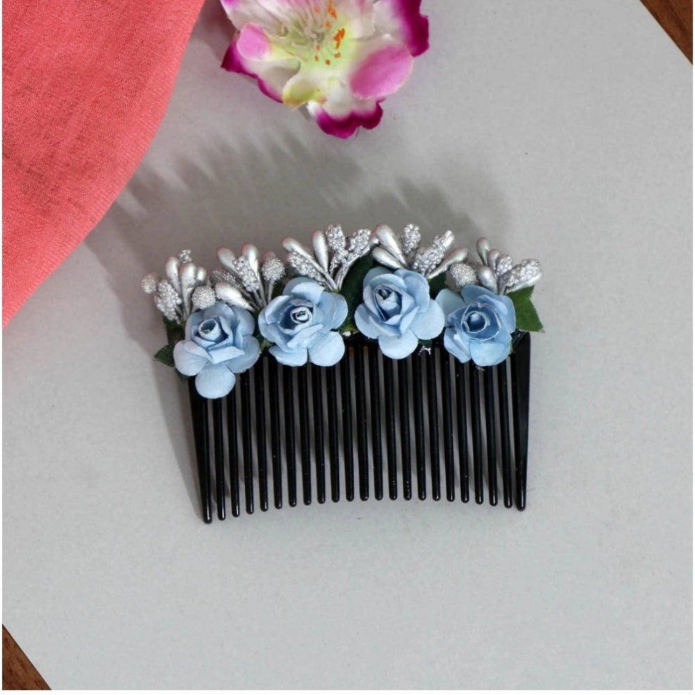 Clasymist Women's Sky Blue Color Hair Comb Pin