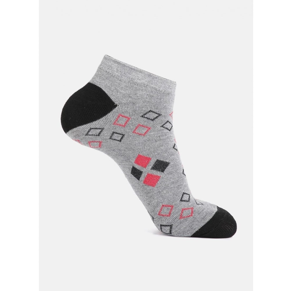 Clasymist 4 Pairs Unisex Casual Cotton Blended Printed Ankle length Socks (Assorted)