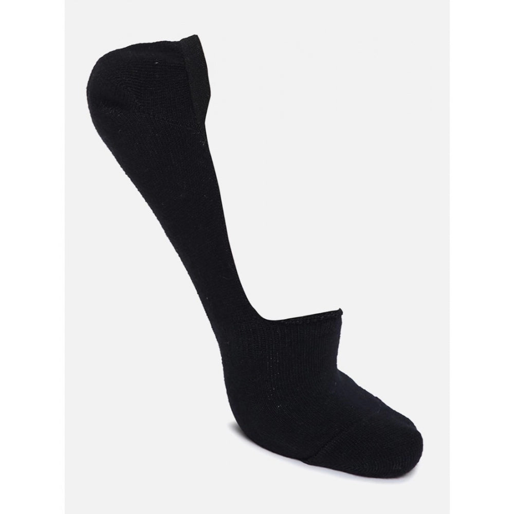 Clasymist 4 Pairs Unisex Casual Cotton Blended Solid No-show Socks (Black)