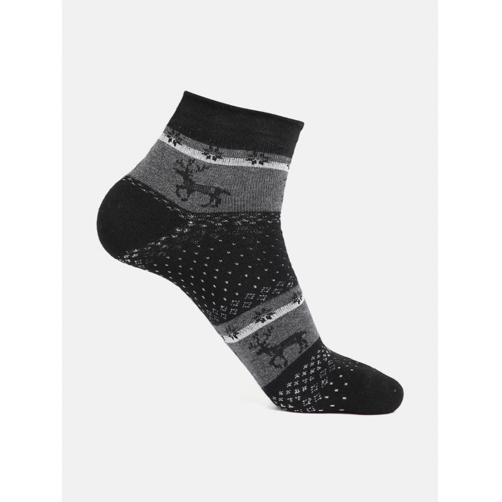 Clasymist 4 Pairs Men's Casual Cotton Blended Printed Ankle length Socks (Assorted)