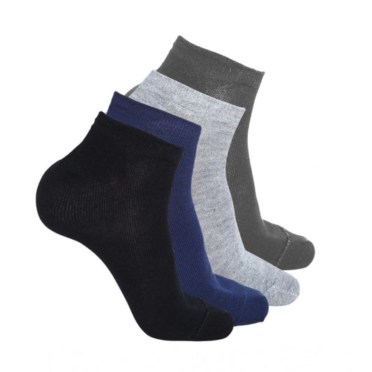 Clasymist 4 Pairs Unisex Casual Cotton Blended Solid Ankle length Socks (Assorted)