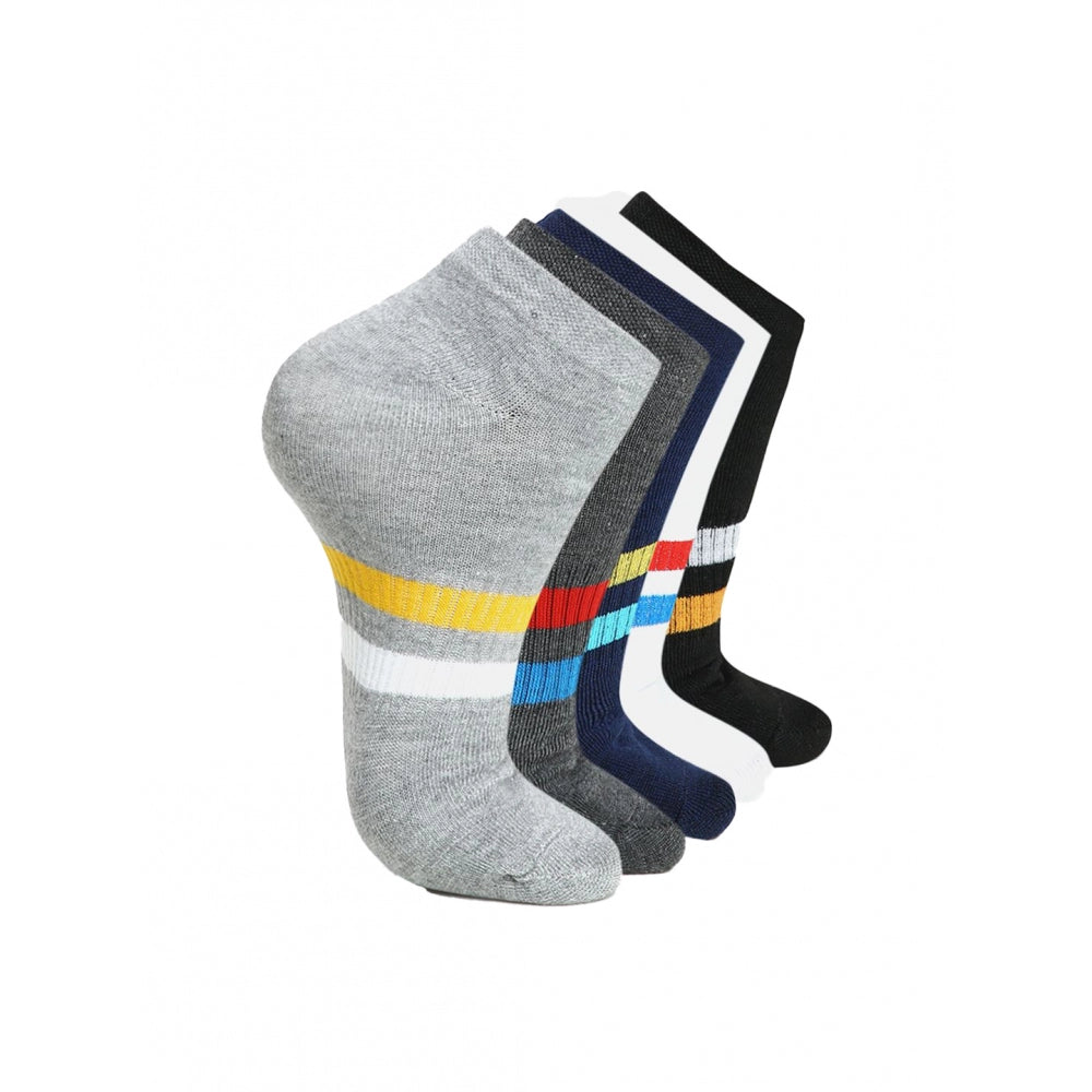 Clasymist 5 Pairs Unisex Casual Cotton Blended Printed Ankle length Socks (Assorted)