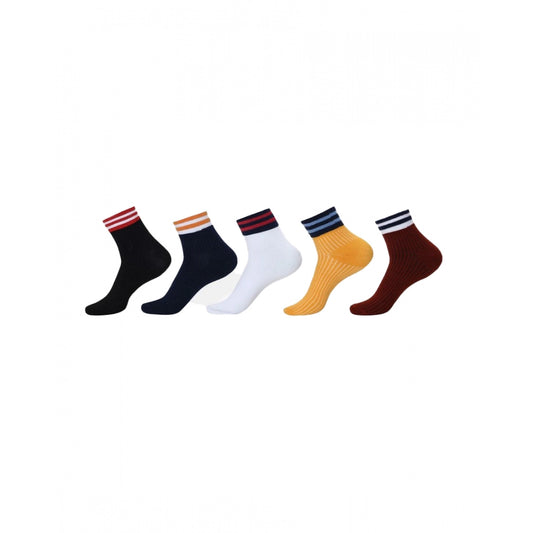 Clasymist 5 Pairs Unisex Casual Cotton Blended Printed Ankle length Socks (Assorted)