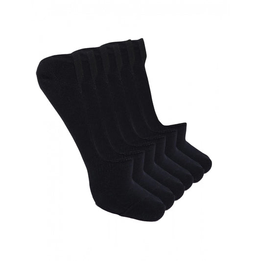 Clasymist 4 Pairs Unisex Casual Cotton Blended Solid No-show Socks (Black)