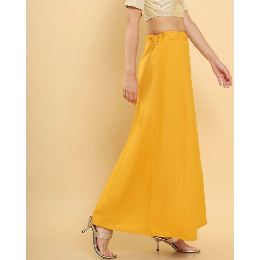 Clasymist Women's Cotton Solid Free Size Petticoat (Mustard)