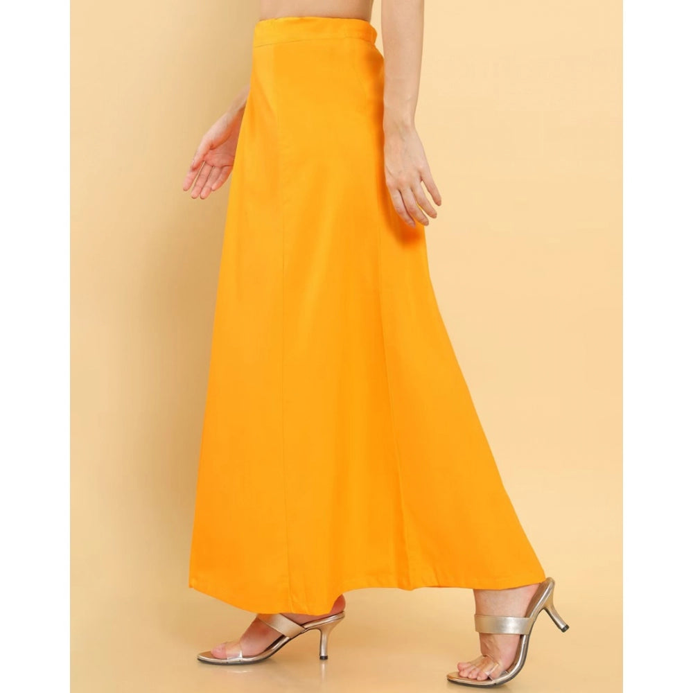 Clasymist Women's Cotton Solid Free Size Petticoat (Mustard)