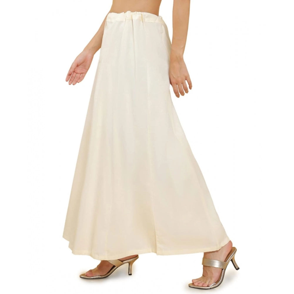 Clasymist Women's Cotton Solid Free Size Petticoat (Cream)