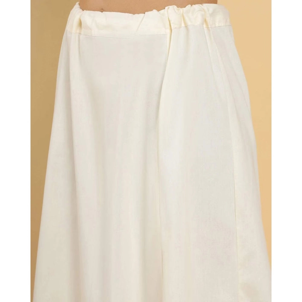 Clasymist Women's Cotton Solid Free Size Petticoat (Cream)