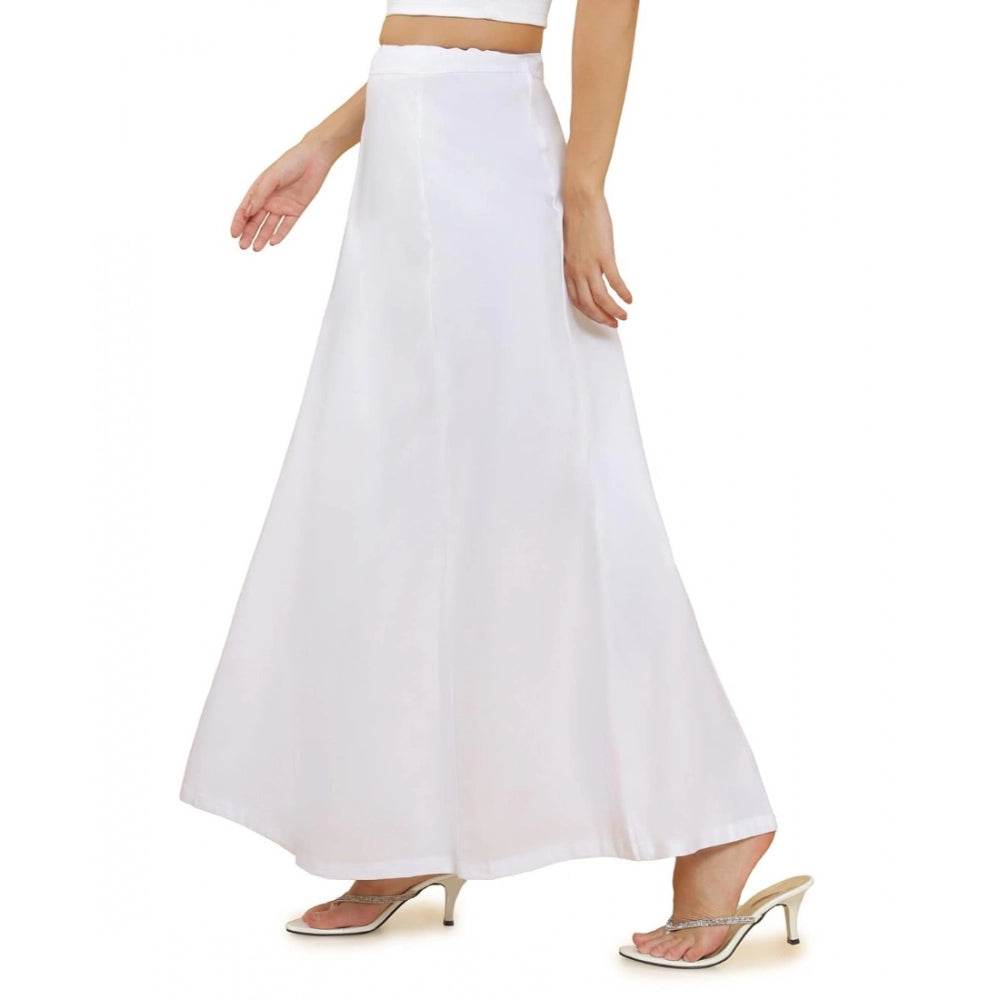 Clasymist Women's Cotton Solid Free Size Petticoat (White)