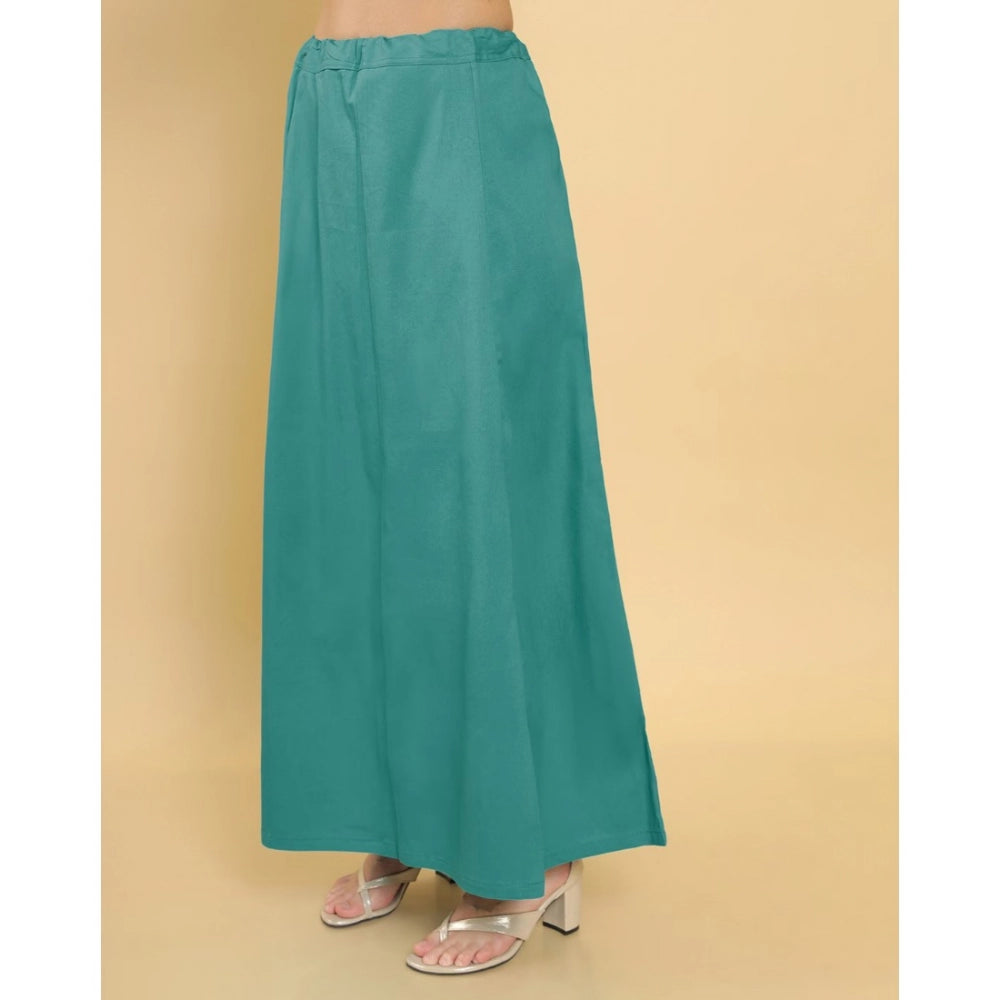 Clasymist Women's Cotton Solid Free Size Petticoat (Green)