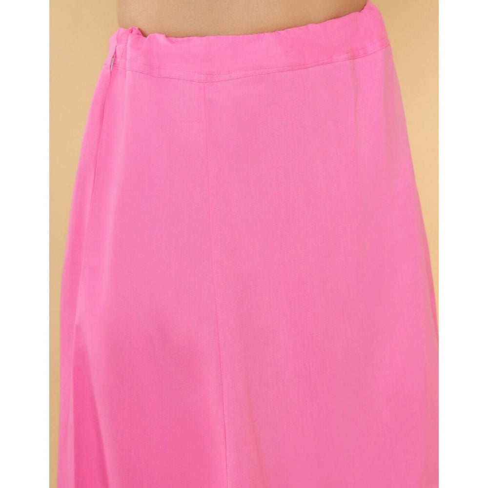 Clasymist Women's Cotton Solid Free Size Petticoat (Pink)